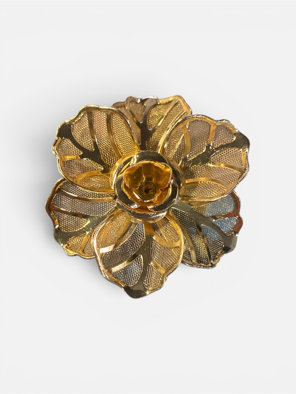 Gold Flower Brooch Pin